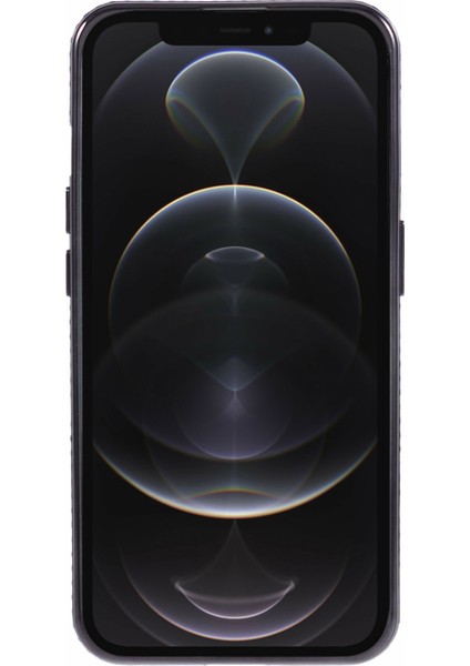 iPhone 12 Pro Max Için Tpu Kılıf Rhinestones Lens Çerçeve Halkası Kickstand Telefon Kapağı-Siyah (Yurt Dışından)