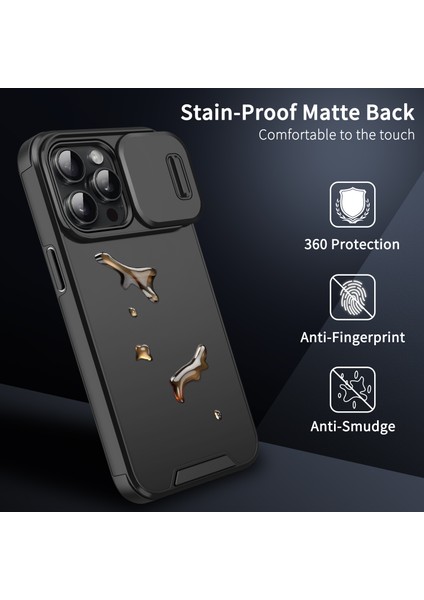 iPhone 15 Pro Max Kılıf Slayt Kamera Kalkanı Pc+Tpu Düşmeyi Önleyici Telefon Kapağı-Mor (Yurt Dışından)