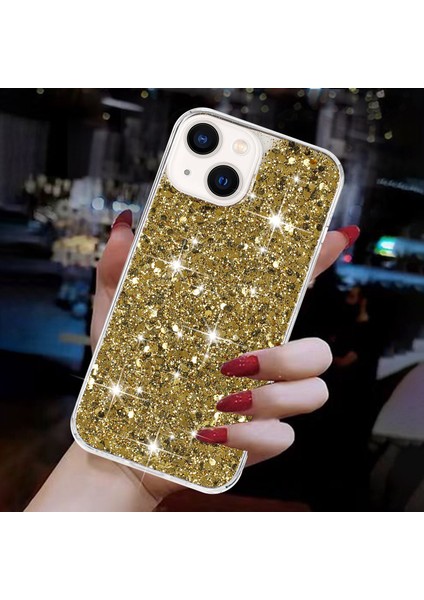 iPhone 15 Plus Kapak Epoksi Işıltılı Toz Telefon Kabuğu Tpu Telefon Kılıfı-Altın (Yurt Dışından) fırsatları