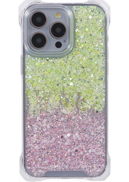 iPhone 15 Pro Max Için Telefon Kılıfları Degrade Çift Renkli Tpu+Akrilik Telefon Arka Kapakları-Sarı+Pembe (Yurt Dışından)