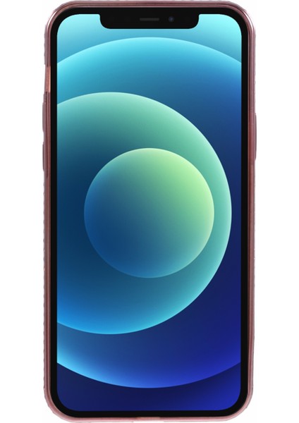 iPhone 12 Için Kılıf Çizilmeye Dayanıklı Tpu Yapay Elmas Dekor Gradyan Telefon Kabuğu-Gül Altın (Yurt Dışından)