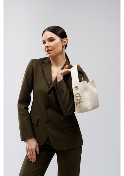 Tekno Trust İmitasyon Deri Iç Cüzdanlı Kadın El ve Omuz Çantası Dokuma Suni Deri Bej Tüm Yaş Grupları 100% Suni