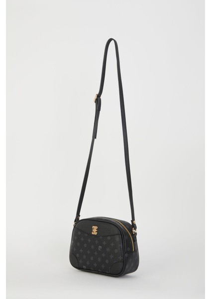 Tekno Trust Suni Deri Siyah Monogram Kadın Omuz Çantası 05PO22Y1534 Suni Deri 0 -1 L Dokuma Casual/günlük Basi modelleri