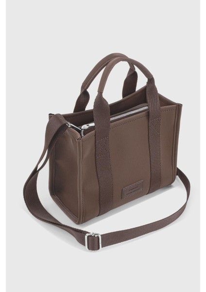 Tekno Trust Düz Kadın Kahverengi Suya Dayanıklı Tote Çanta 245 1'li Orta Boy Suya Dayanıklı Basic Polyester Kum