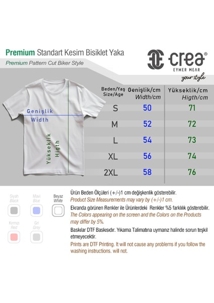 Crea Eymer Wear Altın Sim Baskılı Kaplan %100 Pamuk Premium Beyaz Tişört