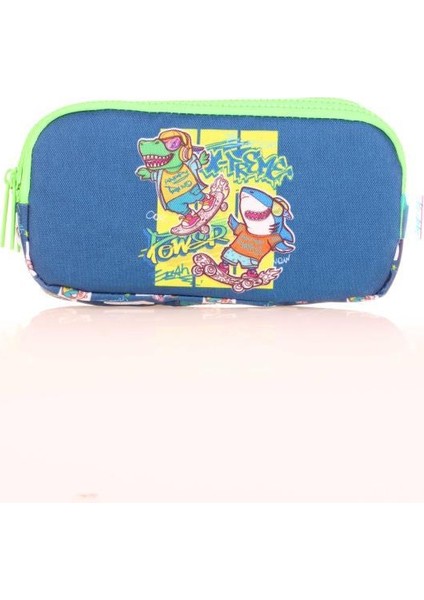 Kids 3 Bölmeli Kalem Çantası Cube Xtreme Mavi L8177