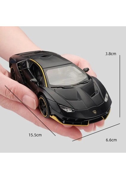 1:32 Lamborghini LP770-4 750 Alaşım Spor Araba Modeli Döküm Metal Geri Çekmeli Ses ve Işık Araba Modeli (Yurt Dışından)