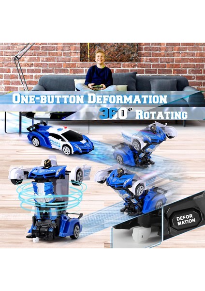 Uzaktan Kumandalı Araba - Robot Rc Arabaları Dönüştürün Tüm Leri Içerir: Tek Tuşla Deformasyon ve 360 Derece Dönen Sürüklenme, Erkekler/kızlar Için Mevcut Noel Doğum Günü Hediy (Yurt Dışından)