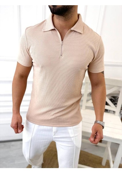 Tişört Nefes Alabilen Terletmez Yumuşak Dokulu T-Shirt Polo Yaka Fermuarlı Likralı Tshirt fırsatları
