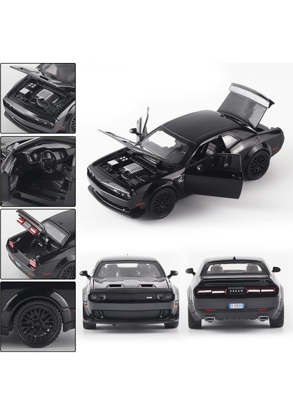 Çocuklar Için Oyuncak Arabalar 1/32 Dodge Challenger Hellcat Die Cast Metal Oyuncak Arabalar, Geri Çekme Hellcat Arabaışıklı ve Müzikli Hellcat Oyuncak Araba Koleksiyon Model Arab (Yurt Dışından)