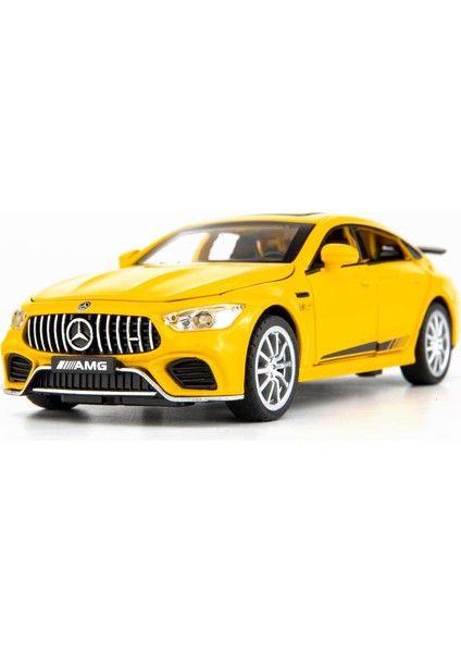 Model Araba 1/32 Benz Amg GT63 Alaşım Döküm Koleksiyon Geri Çekin Oyuncak Araba Işık ve Ses ile Oyuncak Araç Yetişkin Erkekler Için Doğum Günü Hediyesi (Sarı) (Yurt Dışından)