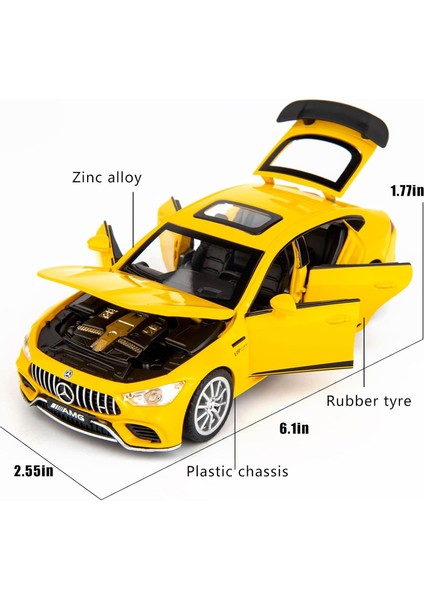 Model Araba 1/32 Benz Amg GT63 Alaşım Döküm Koleksiyon Geri Çekin Oyuncak Araba Işık ve Ses ile Oyuncak Araç Yetişkin Erkekler Için Doğum Günü Hediyesi (Sarı) (Yurt Dışından)