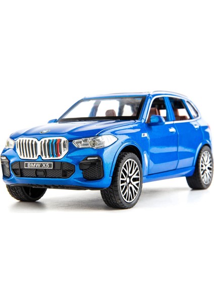 1:32 Bmw X5 Suv Model Araba Oyuncak Için Uyumlu, Çinko Alaşım Geri Çekin Oyuncak Araba Çocuklar Için Ses ve Işık ile Erkek Kız Hediye (Mavi) (Yurt Dışından)