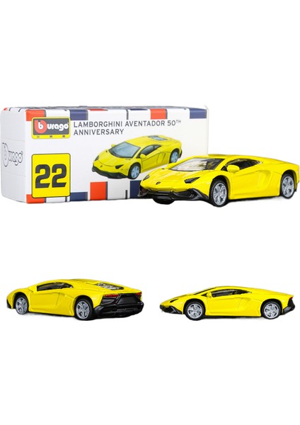 Bburago 1/64 Ölçekli Porsche 911 Gt2 Rs Minyatür Alaşım Araba Modeli Pres Döküm Araç Lamborghini'nin 50. Yıl Dönümü (Yurt Dışından)
