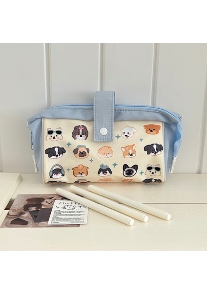 Orta ve Lise Öğrencisi Kırtasiye Çantaları Için Basit, Büyük Kapasiteli Kanvas Saklama Çantası (Yurt Dışından)