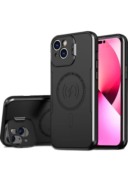 iPhone 13 Kılıf Kamera Korumalı Manyetik Şarj Özellikli Armor Tank Kapak