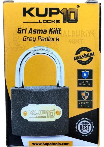 Kupa Asma Kilit Gri 25 Mm. - 3 Anahtarlı