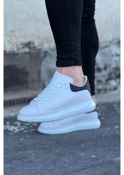 095 Beyaz Siyah Erkek Casual Ayakkabı