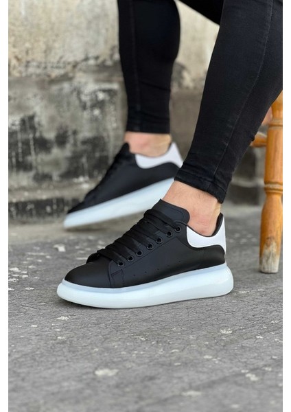 095 Siyah Beyaz Erkek Casual Ayakkabı modelleri