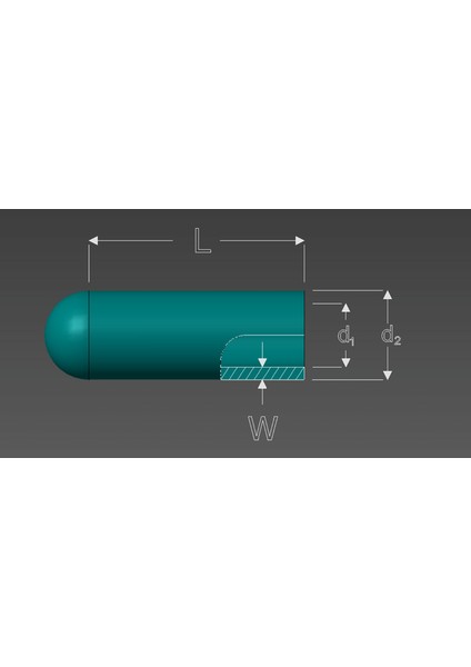 Silikon Maskeleme Şapkası D1(1.78MM) x D2(4.32) x L(25.40MM)