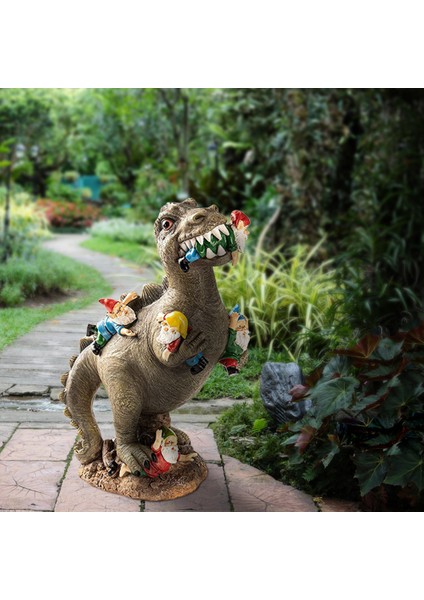 Cüceler Dinozorlara Karşı Reçine Süsler Açık Bahçe Dekorasyon El Sanatları (Yurt Dışından) fırsatları