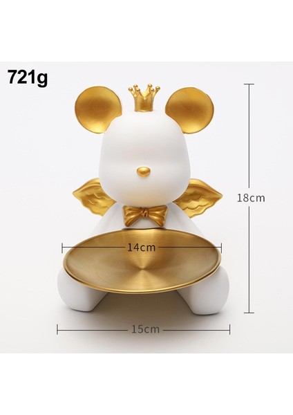 Ayı Heykel Depolama Tepsisi Dekor Masaüstü Heykelcik Duran Heykel Süs Beyaz (Yurt Dışından) fiyatları