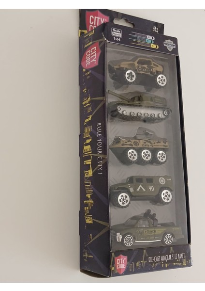 Citycode Die-Cast 5'Li Paket Araçlar Yeşil Renk - Askeri Araçlar Serisi modelleri