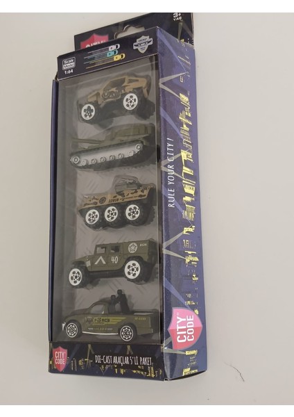 Citycode Die-Cast 5'Li Paket Araçlar Yeşil Renk - Askeri Araçlar Serisi fırsatları