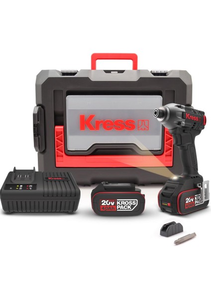KUB60.2 20VOLT 4.0AH Li-Ion Çift Akülü 230NM Kömürsüz Profesyonel Şarjlı Darbeli Tornavida
