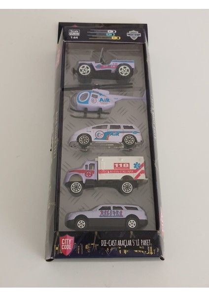 Citycode Die-Cast Oyuncak Ambulans Helikopter Araba Serisi Beyaz Mavi Kırmızı fiyatları