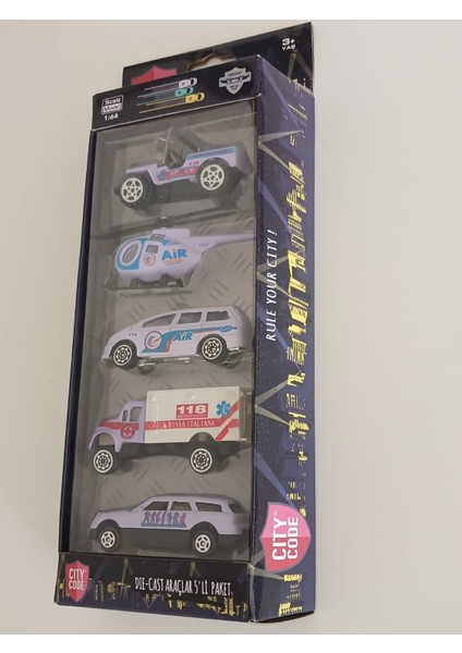 Citycode Die-Cast Oyuncak Ambulans Helikopter Araba Serisi Beyaz Mavi Kırmızı indirimleri