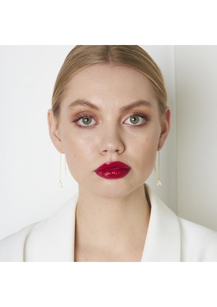 Zirkon Taşlı Sarkan Harf Küpeleri fırsatları