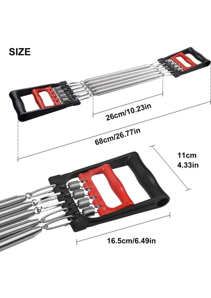 Göğüs Yayı - El Yayı 5 Dirençli El Ayak Göğüs Yayı Çelik Yay Spor Aleti Kas Geliştirici Set