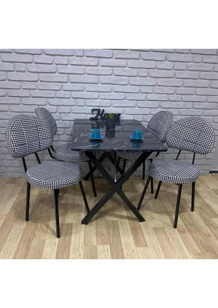 Bambeds Mobilya Masa Takımı Yemek Masası 70X110  4 Sandalye