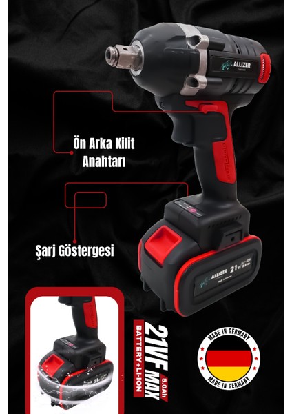 Allizer 450 Nm Somun Sıkma Kırmızı