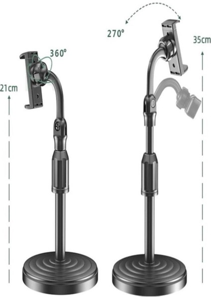 Masa Üstü Teleskopik Telefon Tutucu Ayarlanabilir Telefon Tutacağı Telefon Stand