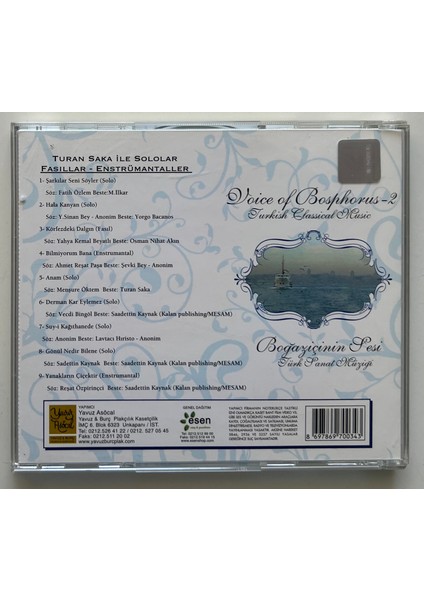 Voice Of Bosphorus 2 Boğaziçinin Sesi CD (Orjnal Dönem Baskı Cd)