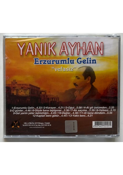 Yanık Ayhan Erzurumlu Gelin Vefasız CD (Jelatininde Sıfır Orjnal Dönem Baskı Cd)