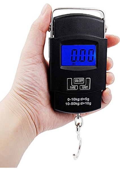 Elektronik El Kantarı 50 kg Kapasiteli Portatif Kancalı El Tartısı Dijital LCD Ekranlı Pilli Kantar Tartı Hassas indirimleri