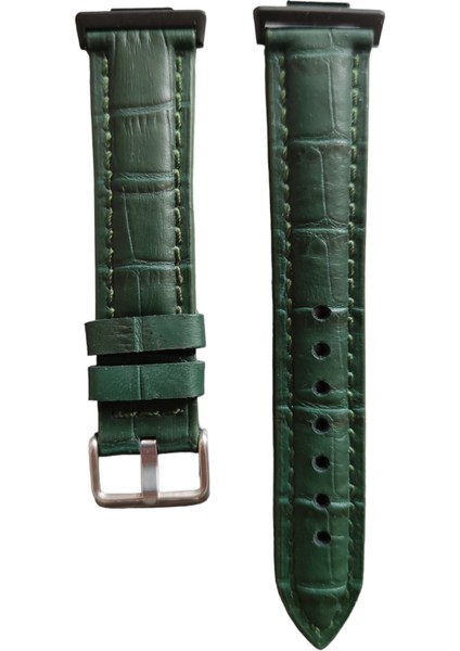 Huawei Watch Fit 3,4,4 Pro Uyumlu Hakiki Deri Kordon Zümrüt Yeşil