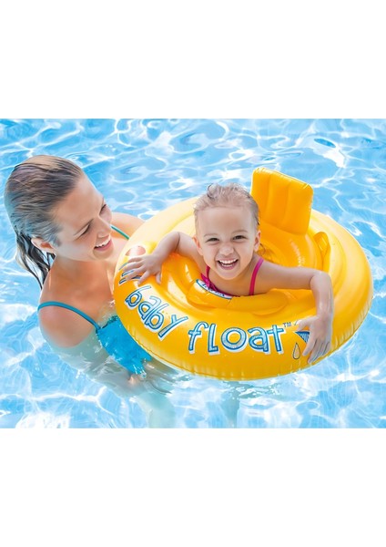 Oturaklı Sarı Bebek Flatörü 70 cm - Oturaklı Çocuk Şişme Havuz Simidi