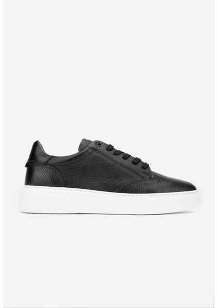 Cess Erkek Siyah Floter Deri Sneakers & Spor Ayakkabı 04 2509 Erk Ayk Y24