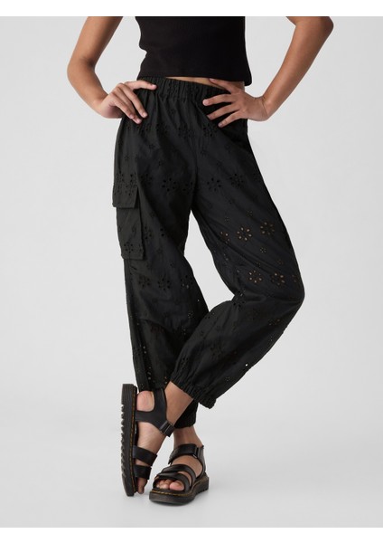 Kız Çocuk Siyah Paraşüt Kargo Pantolon fırsatları