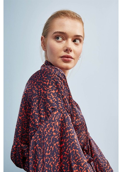Kol Detaylı Bordo Kimono