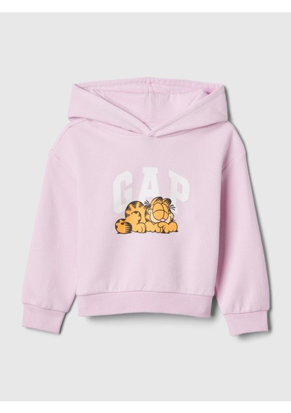 Kız Bebek Pembe Gap Logo Garfield Grafikli Sweatshirt