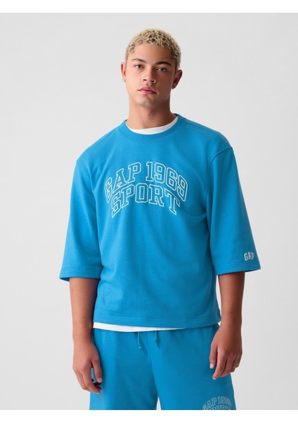 Erkek Mavi Gap Logo Oversized Sweatshirt