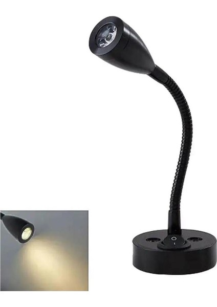 Tyt LED Okuma Lambası Günışığı 12V 3W - Siyah