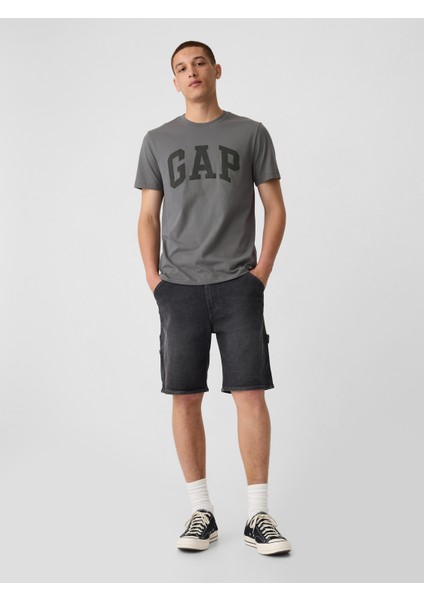 Erkek Koyu Gri Gap Logo T-Shirt