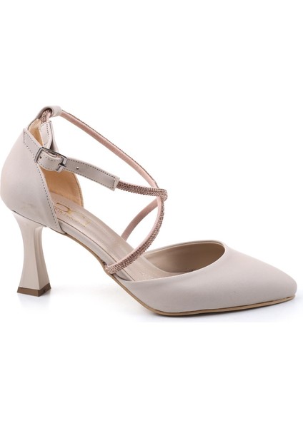 901 Kadın Saten Taş Detaylı 7,5 cm Topuklu Ayakkabı fiyatları