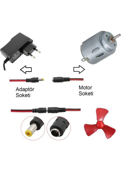 Adaptörlü Motor Pervane Soketli Elektrik Deney Seti - Öğrenci Elektrik Devresi modelleri